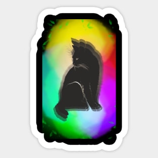 Neon colors cat Sticker